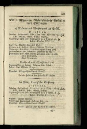 Allgemeine Wohlthaetigkeits-Anstalten und Stiftungen