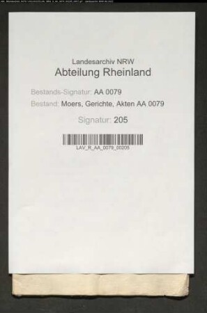 Juden Levi und Joseph gegen den Juden Salomon zu Moers wegen Diebstahls (Bruchstück)