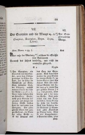 VII. Der Scorpion und die Waage.