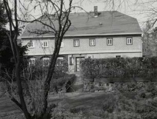 Neugersdorf, Wohnstallhaus : Neugersdorf (Kreis Löbau-Zittau), Wohnstallhaus, Karl-Liebknecht-Straße 8b, 1853, Straßenfront