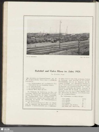 Bahnhof und Hafen Riesa im Jahre 1924