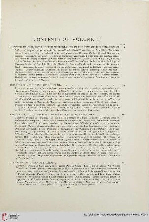 Contents of Volume II