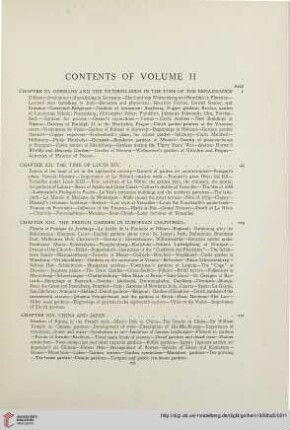 Contents of Volume II