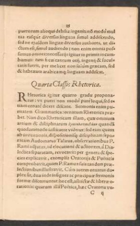 Quarta Classis Rhetorica.