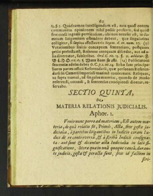 Sectio quinta, De materia relationis judicialis.