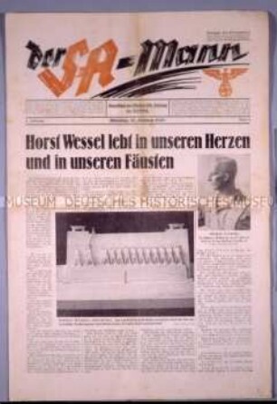 Wochenzeitung "Der SA-Mann" zum Gedenken an Horst Wessel