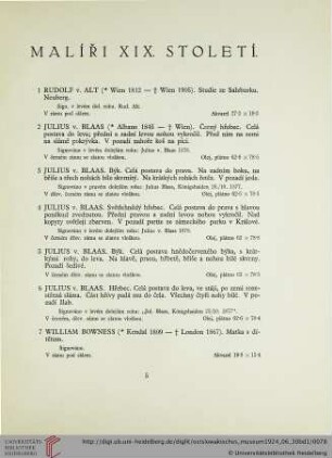Malíři XIX. století (Nr. 1-33)