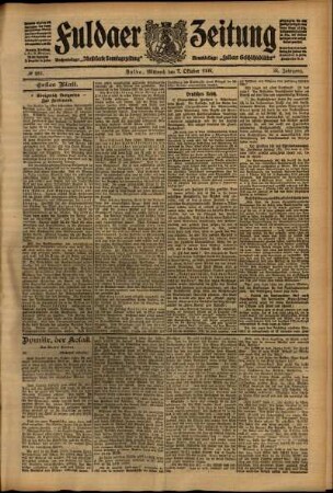 Erste Ausgabe vom Mittwoch, den 07. Oktober 1908.