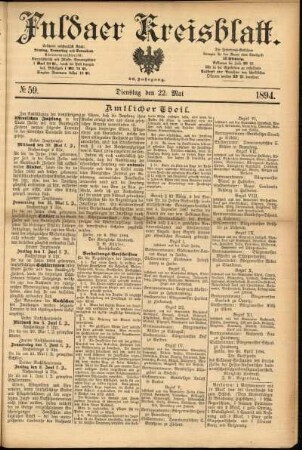 Ausgabe vom Dienstag, den 22. Mai 1894.