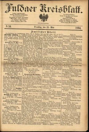 Ausgabe vom Dienstag, den 22. Mai 1894.