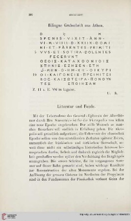 Litteratur und Funde