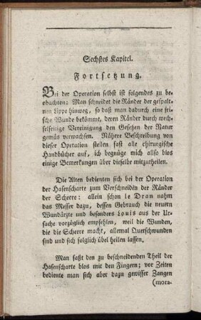 Sechstes Kapitel. Fortsetzung.