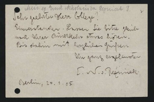 Postkarte an Max Marschalk : 24.01.1905