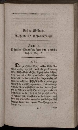 Erster Abschnitt. Allgemeine Erfordernisse.