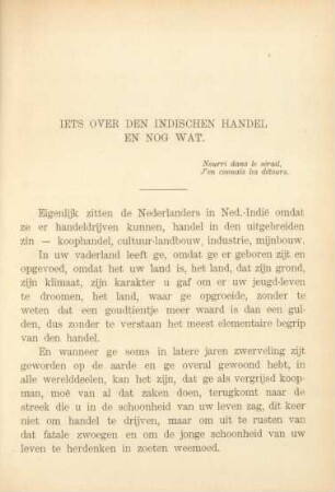 Iets over den Indischen handel en nog wat