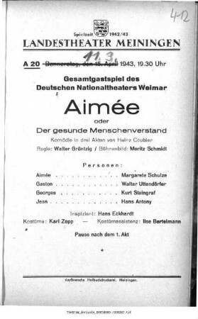 Aimée oder Der gesunde Menschenverstand