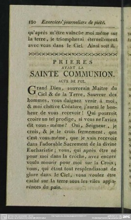 Prieres Avant La Sainte Communion