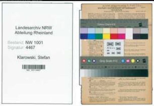 Entnazifizierung Stefan Klarowski, geb. 12.12.1895 (Kaufmann)