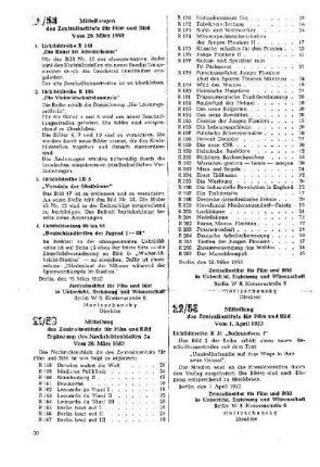 Mitteilung des Zentralinstituts für Film und Bild : 22/53 vom 1. April 1953
