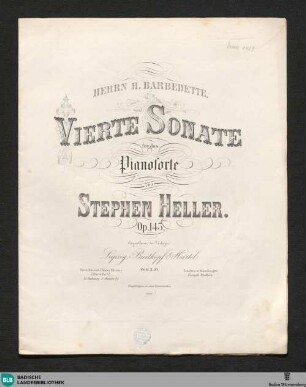 Vierte Sonate für das Pianoforte : Op. 143