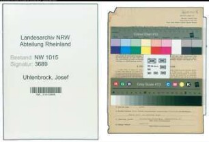Entnazifizierung Josef Uhlenbrock , geb. 20.04.1901 (Rechtsbeistand)