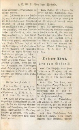 Dritter Titel. Von dem Wohnsitz
