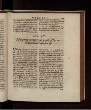 Cap. LV. Morbum attonitum Epilepsiae supervenientem Lethalem esse