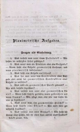 Sammlung mathematischer Aufgaben sammt deren Auflösungen, 3. Planimetrische Aufgaben. - 1847. - VIII, 251 S.