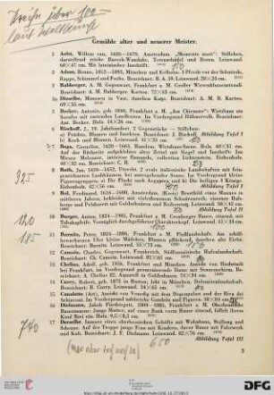 Gemälde alter und neuerer Meister (Nr. 1-119)