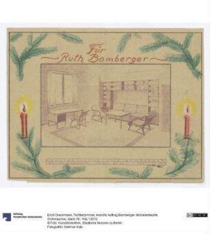 Tochterzimmer, Ansicht, Lichtpause, (Auftrag Bamberger)