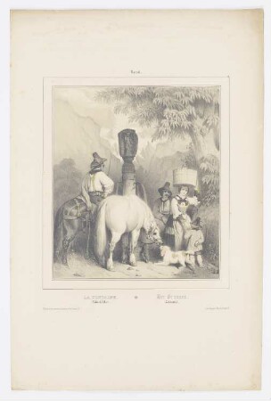 La fontaine (Vallée de Ziller), Blatt 4 der Folge "Souvenirs du Tyrol, du Vorarlberg et de la haute Bavière"