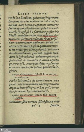 Liber Primus. Caput I. Duum locorum Symmachi emendatio