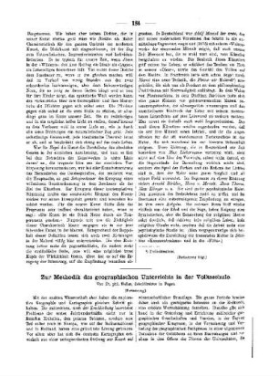 Zur Methodik der geographischen Unterrichts in der Volksschule : (Fortsetzung)