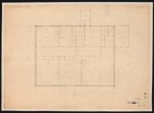 Holzhaus für die Deutsche Werkstätten AG, Dresden-Hellerau: Grundriss Holzhaus Nr. 8 1:50
