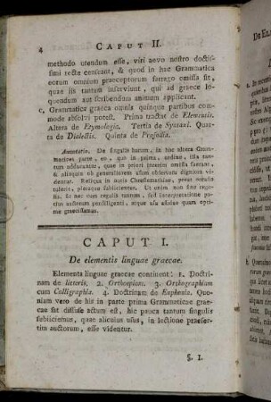 Caput I. De elementis lingua graecae.