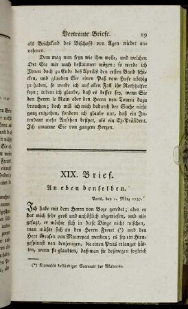 XIX. Brief. An eben denselben. - XXXV. Brief. An eben denselben zu Bourdeaux.