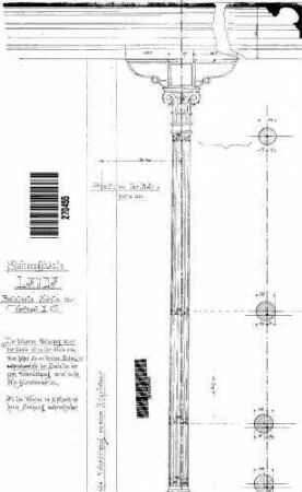 Lauda: Empfangsgebäude Verwaltungsgebäude Detail Säule im Wartesaal (AN Bahnseite)