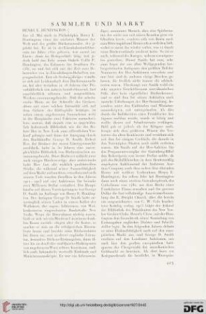 Sammler und Markt