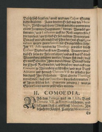 II. Comoedia.