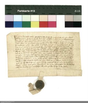 Lehenauftrag Simons von Spahl bezüglich einer Hube in Kalbach für Heinrich [von Kranlucken], Abt von Fulda