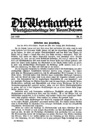 Arbeiten aus Feuerholz