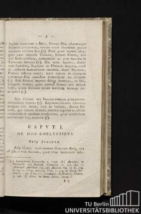 Caput I. De diis coelestibus.