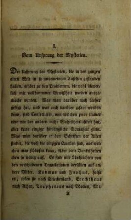 Ueber die alten und neuen Mysterien