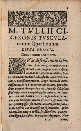 Tusculanarum Quaestionum libri quinque