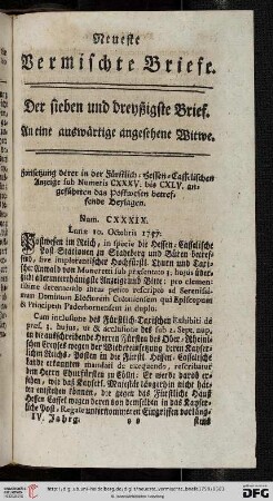 Der sieben und dreyßigste Brief