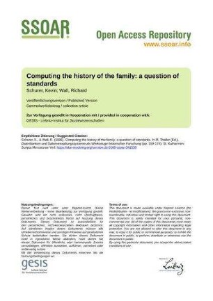 Computing the history of the family: a question of standards