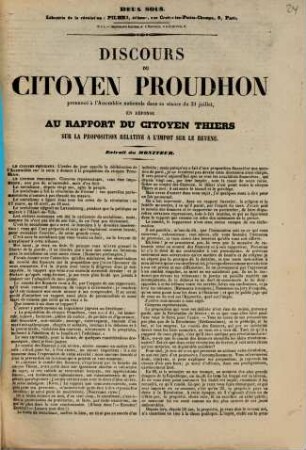 Discours du citoyen Proudhon