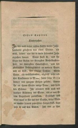 Erstes Kapitel. Kinderjahre