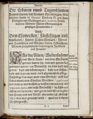 Der Erbaren unnd Tugendsamen Frawen Lucien/ [...] hinterlassenen Widwen [...]