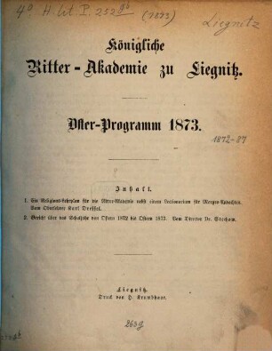Oster-Programm, 1872/73